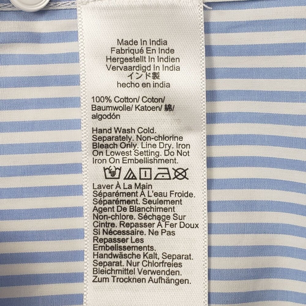 J.Crew Collection Garçon Embellished Shirt in Blue Pinstripe Women's - Pick Size - Picture 10 of 16